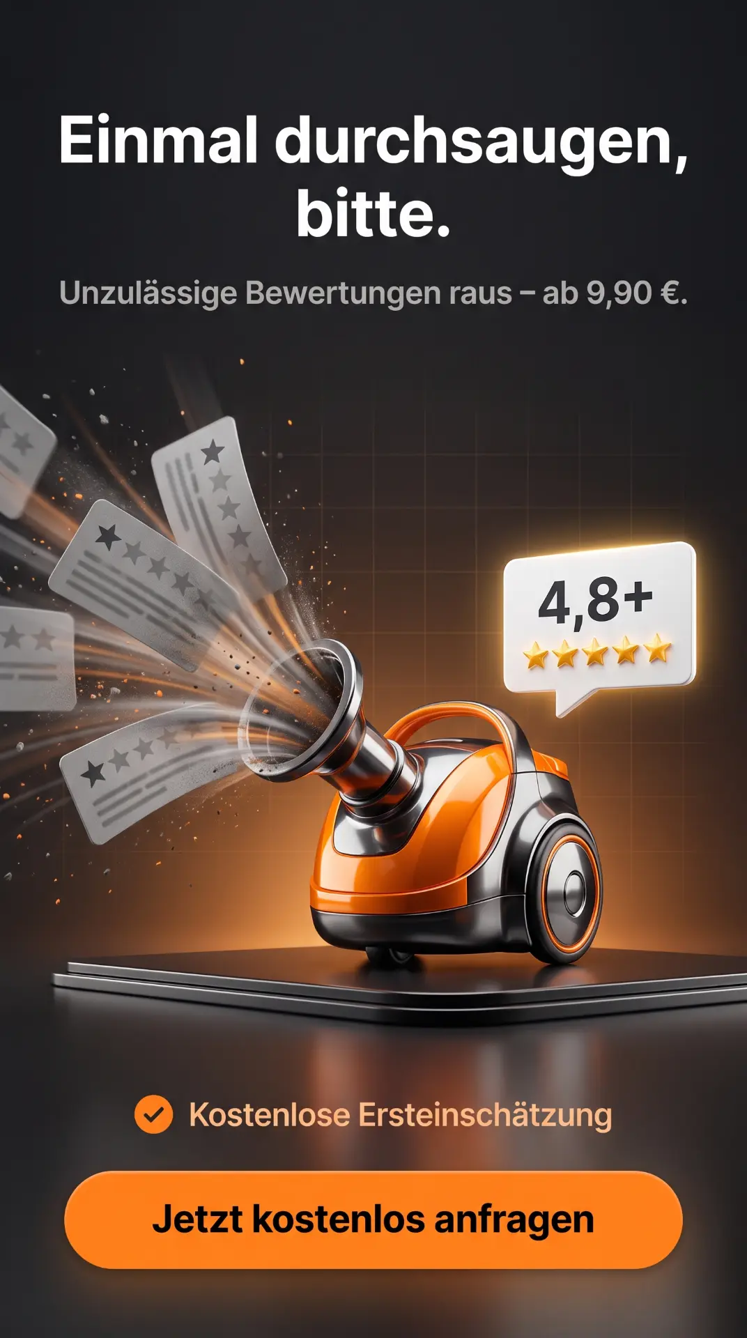 Werbeanzeige: Einmal durchsaugen, bitte – orange